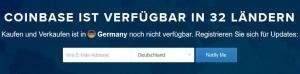 Coinbase ist verfügbar in 32 Ländern