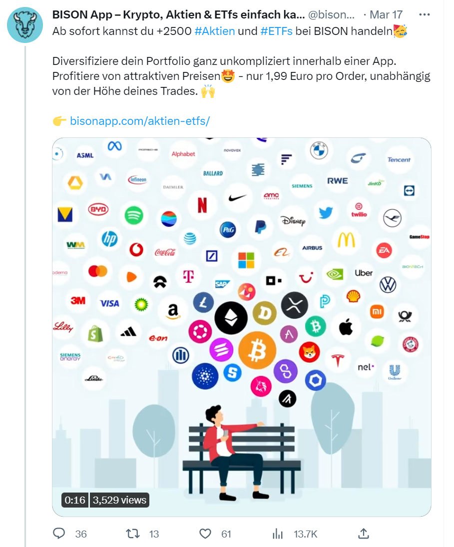 Bison App Twitter Post