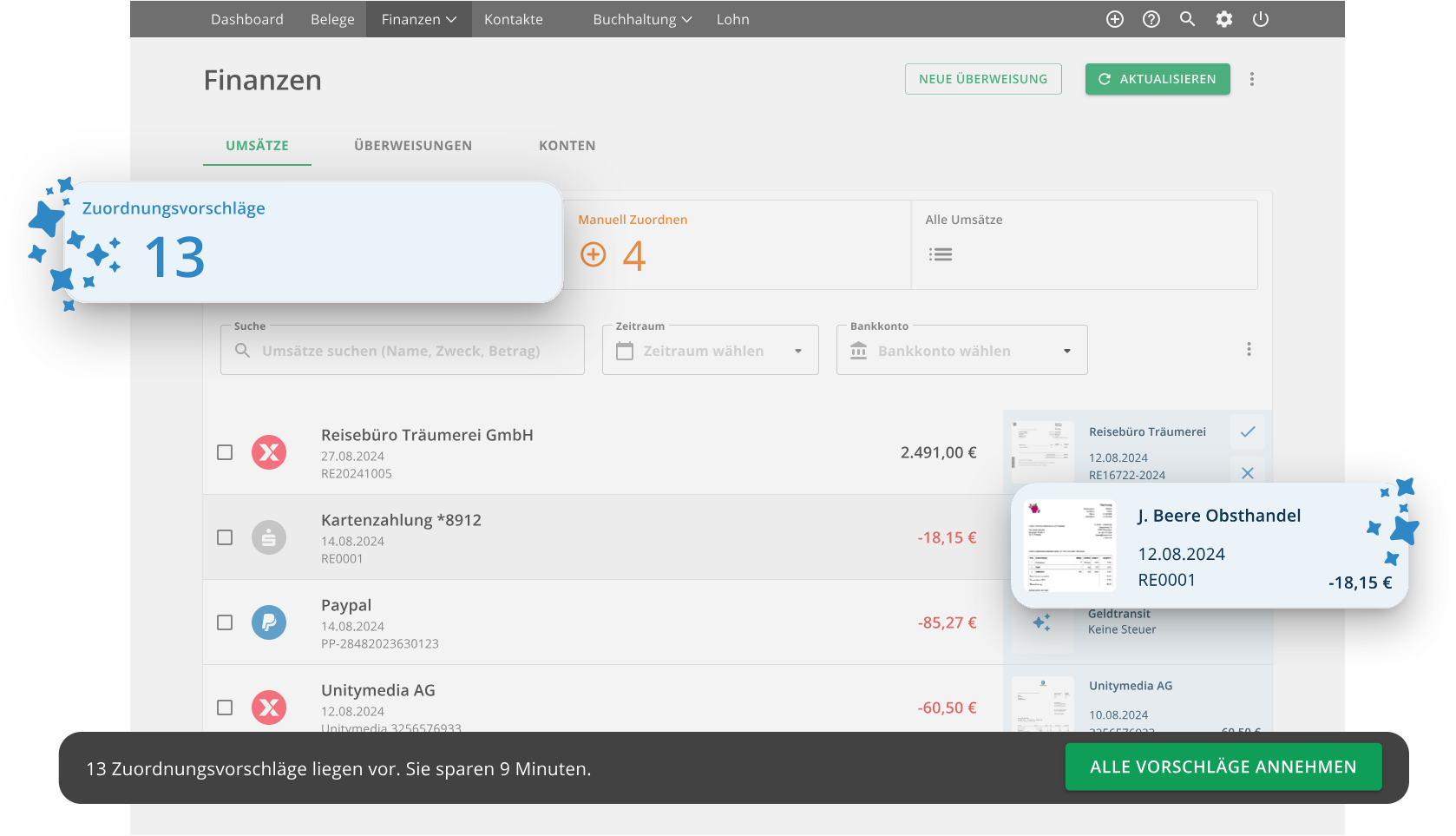 Automatische Zahlungszuordnung